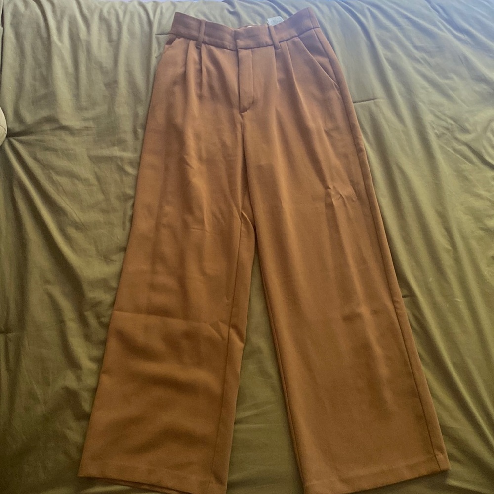 Abercrombie and Fitch Wide Leg Trousers - Size S, light brown